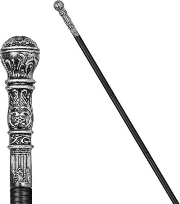 Accessories - Vintage Walking Cane,Plastic Vintage Staff Prop Gold Walking Stick Costume Acces